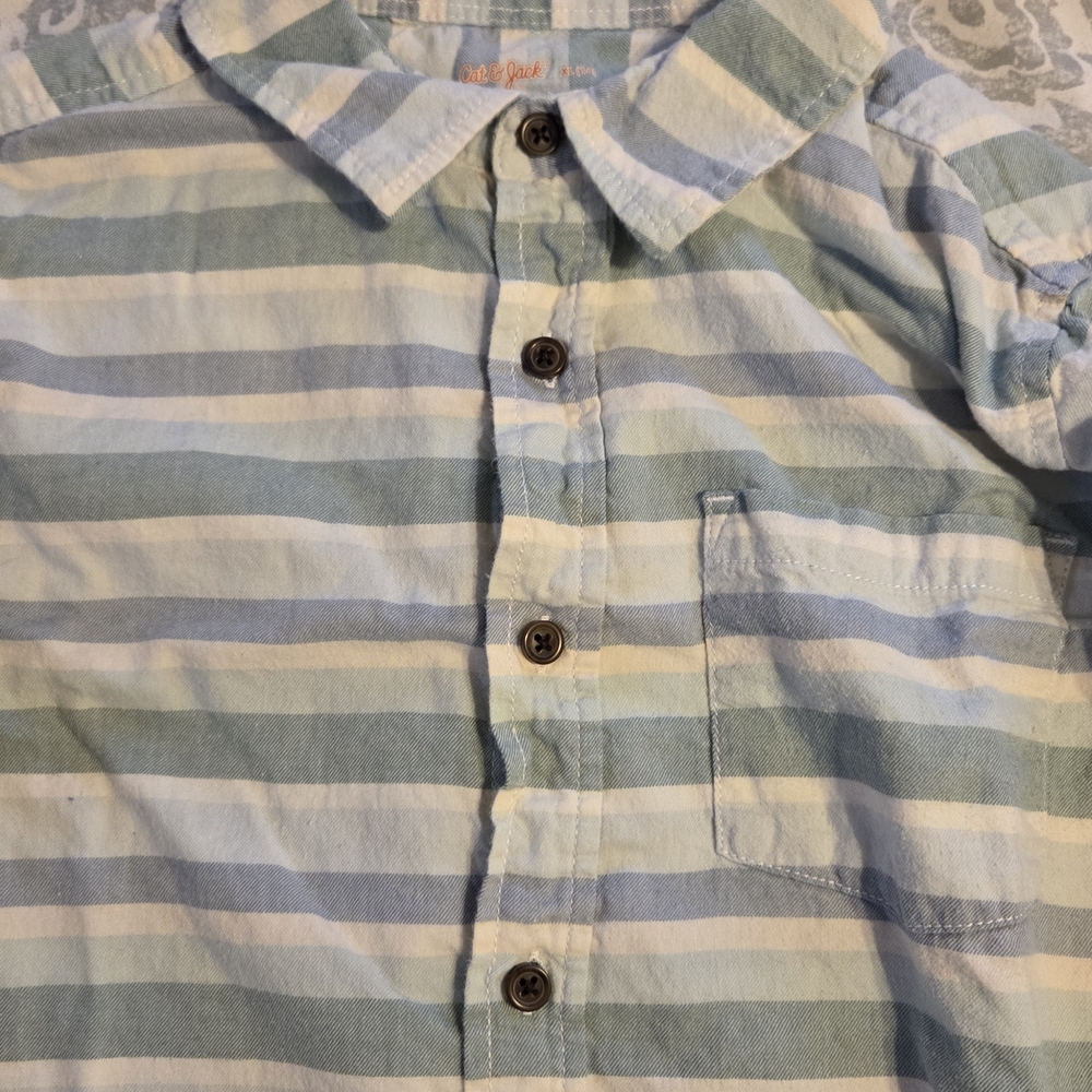 Cat & Jack Multicolor Striped Button-Down Shirt